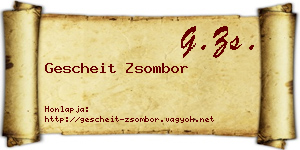 Gescheit Zsombor névjegykártya